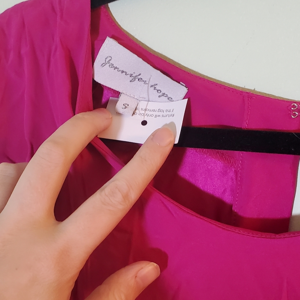 Jennifer Hope Dark Hot Pink Silk Sheath Dress Size 2 ~ Lightweight ~ Versatile - Picture 8 of 9